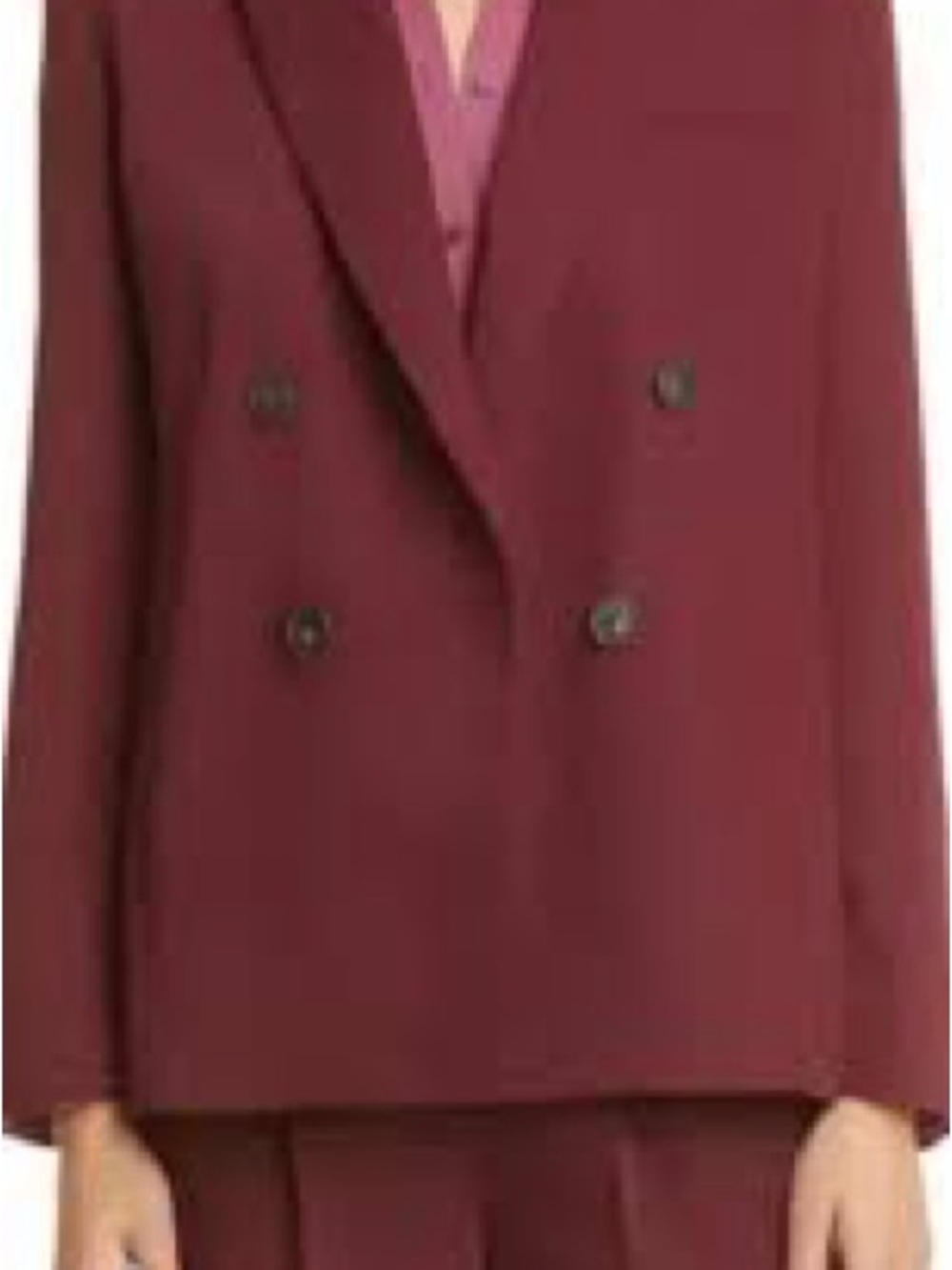 Vince Double-Breasted Wine‎ Blazer